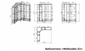 Шкаф книжный Мебелайн-32 в Нижнекамске - nizhnekamsk.ok-mebel.com | фото 3