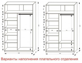 Шкаф-купе 1400 серии SOFT D6+D6+B2+PL3 (2 ящика+2штанги) профиль «Капучино» в Нижнекамске - nizhnekamsk.ok-mebel.com | фото 7