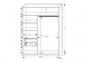 Шкаф-купе 1500 серии NEW CLASSIC K3+K3+B2+PL1 (2 ящика+1 штанга) профиль «Капучино» в Нижнекамске - nizhnekamsk.ok-mebel.com | фото 3