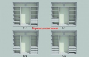 Шкаф-купе 1950 серии SILVER S3+S1+S3Z B22+PL2 (по 2 ящика лев/прав+1штанга+1 полка) профиль «Серебро» в Нижнекамске - nizhnekamsk.ok-mebel.com | фото 5