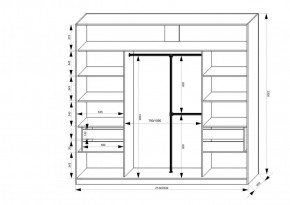 Шкаф-купе 2450 серии NEW CLASSIC K1+K1+K1+B22+PL4 (по 2 ящика лев/прав+F обр.штанга) профиль «Капучино» в Нижнекамске - nizhnekamsk.ok-mebel.com | фото 3