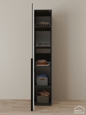 Шкаф Linnea MHR-1-2 2050х400х510 (Графит-М 11.1.25) в Нижнекамске - nizhnekamsk.ok-mebel.com | фото 4