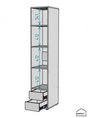 Шкаф Linnea MHR-1-4 2050х400х510 (Графит-М 11.1.25) в Нижнекамске - nizhnekamsk.ok-mebel.com | фото 3