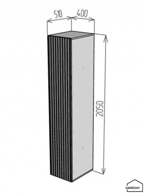 Шкаф Linnea MHR-1PO-2 2050х400х510 (Белый-М 11.1.1) в Нижнекамске - nizhnekamsk.ok-mebel.com | фото 2