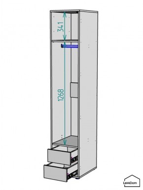 Шкаф Linnea MHR-1PO-3 2050х400х510 (Белый-М 11.1.1) в Нижнекамске - nizhnekamsk.ok-mebel.com | фото 3