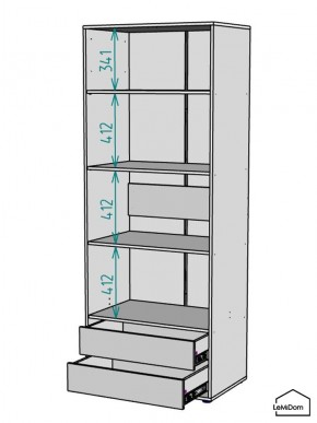 Шкаф Linnea MHR-2PO-4 2050х800х510 (Белый-М 11.1.1) в Нижнекамске - nizhnekamsk.ok-mebel.com | фото 3