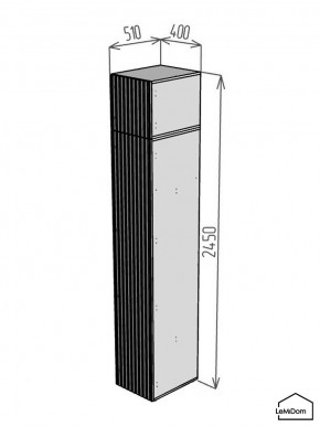 Шкаф с антресолью Linnea MHR-1A-3 2450х400х510 (Белый-М 11.1.1) в Нижнекамске - nizhnekamsk.ok-mebel.com | фото 2