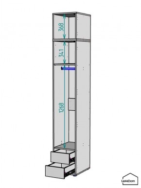 Шкаф с антресолью Linnea MHR-1A-3 2450х400х510 (Белый-М 11.1.1) в Нижнекамске - nizhnekamsk.ok-mebel.com | фото 3