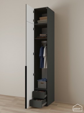 Шкаф с антресолью Linnea MHR-1A-3 2450х400х510 (Графит-М 11.1.25) в Нижнекамске - nizhnekamsk.ok-mebel.com | фото 5