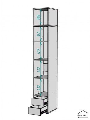 Шкаф с антресолью Linnea MHR-1POA-4 2450х400х510 (Белый-М 11.1.1) в Нижнекамске - nizhnekamsk.ok-mebel.com | фото 3