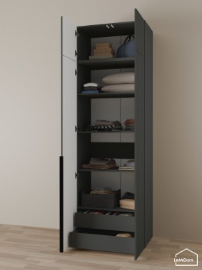 Шкаф с антресолью Linnea MHR-2A-3 2450х800х510 (Графит-М 11.1.25) в Нижнекамске - nizhnekamsk.ok-mebel.com | фото 6