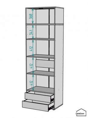 Шкаф с антресолью Linnea MHR-2A-4 2450х800х510 (Графит-М 11.1.25) в Нижнекамске - nizhnekamsk.ok-mebel.com | фото 3