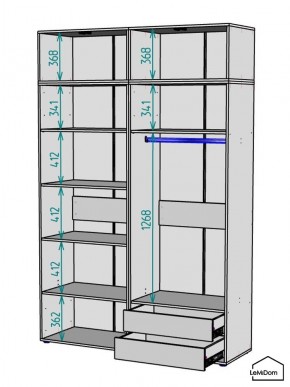 Шкаф с антресолью Linnea MHR-4A-2 2450х1600х510 (Белый-М 11.1.1) в Нижнекамске - nizhnekamsk.ok-mebel.com | фото 2
