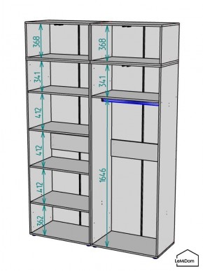 Шкаф с антресолью Linnea MHR-4POA-1 2450х1600х510 (Белый-М 11.1.2) в Нижнекамске - nizhnekamsk.ok-mebel.com | фото 3