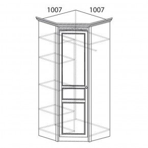 Шкаф угловой №183 "Лючия" Фасад зеркало (Угол 1007*1007) Дуб оксфорд в Нижнекамске - nizhnekamsk.ok-mebel.com | фото 2