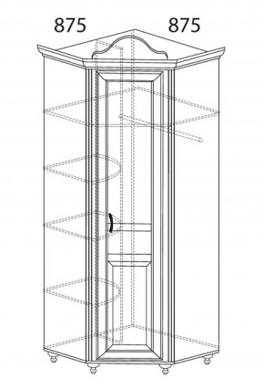 Шкаф угловой №562 "Алиса" (угол 875*875) в Нижнекамске - nizhnekamsk.ok-mebel.com | фото 2