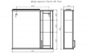 Шкаф-зеркало Charlie 80 правый Домино (DCh2520HZ) в Нижнекамске - nizhnekamsk.ok-mebel.com | фото 9