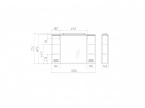 Шкаф-зеркало Cube 100 Эл. Домино (DC5013HZ) в Нижнекамске - nizhnekamsk.ok-mebel.com | фото 2