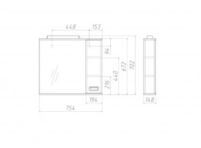 Шкаф-зеркало Cube 75 Эл. Правый Домино (DC5009HZ) в Нижнекамске - nizhnekamsk.ok-mebel.com | фото 3