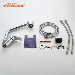 Смеситель для кухни Accoona A5410 с вытягивающейся лейкой в Нижнекамске - nizhnekamsk.ok-mebel.com | фото 3