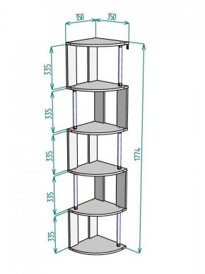 Стеллаж Maria S113-MA (Графит) в Нижнекамске - nizhnekamsk.ok-mebel.com | фото 3