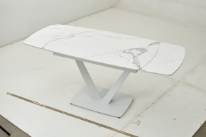 Стол ALATRI 120 GLOSS STATUARIO WHITE SOLID CERAMIC / WHITE, ®DISAUR в Нижнекамске - nizhnekamsk.ok-mebel.com | фото 2