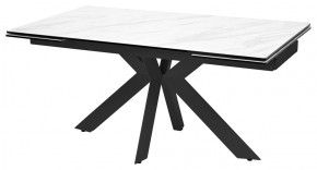 Стол BELLUNO 160 MARBLES KL-99 Белый мрамор матовый, итальянская керамика/ черный каркас, ®DISAUR в Нижнекамске - nizhnekamsk.ok-mebel.com | фото