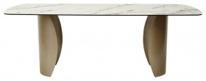 Стол BRONTE 220 KL-188 Контрастный мрамор матовый, итальянская керамика/ Шампань, ®DISAUR в Нижнекамске - nizhnekamsk.ok-mebel.com | фото 2