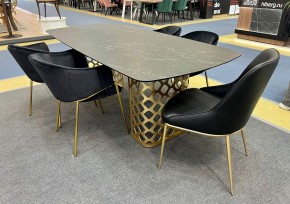 Стол CHIAVARI 220 KL-116 Черный мрамор матовый, итальянская керамика / бронзовый, ®DISAUR в Нижнекамске - nizhnekamsk.ok-mebel.com | фото 2