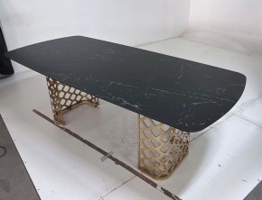 Стол CHIAVARI 220 KL-116 Черный мрамор матовый, итальянская керамика / бронзовый, ®DISAUR в Нижнекамске - nizhnekamsk.ok-mebel.com | фото 6