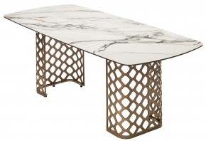 Стол CHIAVARI 220 KL-188 Контрастный мрамор матовый, итальянская керамика / Шампань, ®DISAUR в Нижнекамске - nizhnekamsk.ok-mebel.com | фото 7