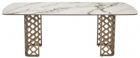 Стол CHIAVARI 220 KL-188 Контрастный мрамор матовый, итальянская керамика / Шампань, ®DISAUR в Нижнекамске - nizhnekamsk.ok-mebel.com | фото 8