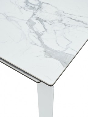 Стол CORNER 120 HIGH GLOSS STATUARIO керамика, стекло/ белый каркас, ®DISAUR в Нижнекамске - nizhnekamsk.ok-mebel.com | фото 2