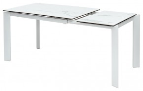 Стол CORNER 120 HIGH GLOSS STATUARIO керамика, стекло/ белый каркас, ®DISAUR в Нижнекамске - nizhnekamsk.ok-mebel.com | фото 3