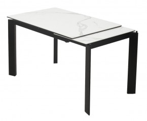 Стол CORNER 120 MATTE STATUARIO Белый мрамор матовый керамика, стекло/ черный каркас, ®DISAUR в Нижнекамске - nizhnekamsk.ok-mebel.com | фото 3
