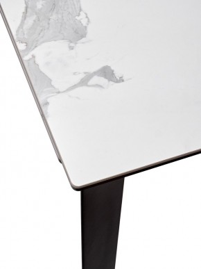 Стол CREMONA 140 HIGH GLOSS STATUARIO Белый мрамор глянцевый, керамика/ черный каркас, ®DISAUR в Нижнекамске - nizhnekamsk.ok-mebel.com | фото 4
