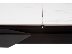 Стол CREMONA 140 HIGH GLOSS STATUARIO Белый мрамор глянцевый, керамика/ черный каркас, ®DISAUR в Нижнекамске - nizhnekamsk.ok-mebel.com | фото 5