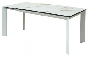 Стол CREMONA 180 KL-188 Контрастный мрамор матовый, итальянская керамика/ белый каркас, ®DISAUR в Нижнекамске - nizhnekamsk.ok-mebel.com | фото 3
