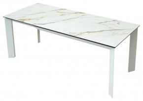 Стол CREMONA 180 KL-188 Контрастный мрамор матовый, итальянская керамика/ белый каркас, ®DISAUR в Нижнекамске - nizhnekamsk.ok-mebel.com | фото 9