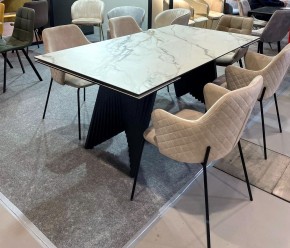 Стол IVAR 180 MARBLES KL-188 Контрастный мрамор, итальянская керамика, ®DISAUR в Нижнекамске - nizhnekamsk.ok-mebel.com | фото 11