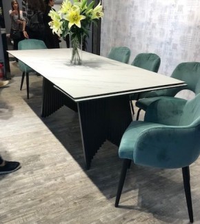 Стол IVAR 180 MARBLES KL-99 Белый мрамор, итальянская керамика/серый, ®DISAUR в Нижнекамске - nizhnekamsk.ok-mebel.com | фото 6