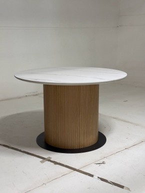 Стол MESA D120 цвет БЕЛЫЙ МРАМОР M326 / Каркас OAK, ®DISAUR в Нижнекамске - nizhnekamsk.ok-mebel.com | фото 3