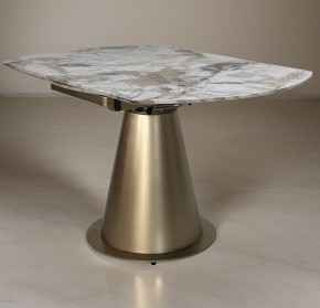 Стол TERAMO 135 GLOSS GRAND JADE SOLID CERAMIC, керамика, поворотн.механизм / Бронзовый, ®DISAUR в Нижнекамске - nizhnekamsk.ok-mebel.com | фото