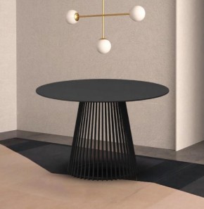 Стол TERNI 120 MATT BLACK MARBLE SOLID CERAMIC Черный мрамор матовый, керамика /Черн.каркас, ®DISAUR в Нижнекамске - nizhnekamsk.ok-mebel.com | фото 2