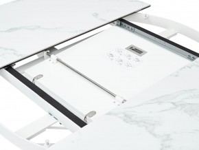 Стол TRENTO 120 HIGH GLOSS STATUARIO Белый мрамор глянцевый, керамика/ белый каркас, ®DISAUR в Нижнекамске - nizhnekamsk.ok-mebel.com | фото 3