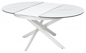 Стол TRENTO 120 HIGH GLOSS STATUARIO Белый мрамор глянцевый, керамика/ белый каркас, ®DISAUR в Нижнекамске - nizhnekamsk.ok-mebel.com | фото 6