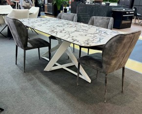 Стол VICENZA 220 BULGARI WHITE, керамика / белый, ®DISAUR в Нижнекамске - nizhnekamsk.ok-mebel.com | фото 2