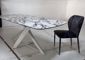 Стол VICENZA 220 BULGARI WHITE, керамика / белый, ®DISAUR в Нижнекамске - nizhnekamsk.ok-mebel.com | фото 4