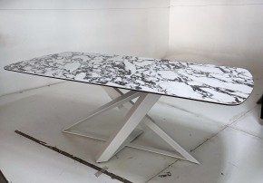 Стол VICENZA 220 BULGARI WHITE, керамика / белый, ®DISAUR в Нижнекамске - nizhnekamsk.ok-mebel.com | фото 5
