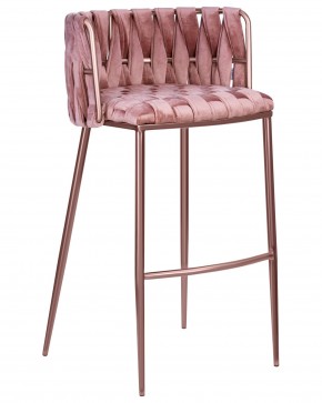 Стул барный DOBRIN EMMA ROSE GOLD, розовый велюр (VF-10) в Нижнекамске - nizhnekamsk.ok-mebel.com | фото
